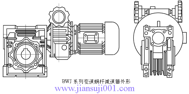 BWJ系列變速蝸桿減速器基本結構