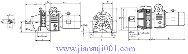 (MB)MBN無(wú)級(jí)變速器配單級(jí)擺線減速器外形尺寸