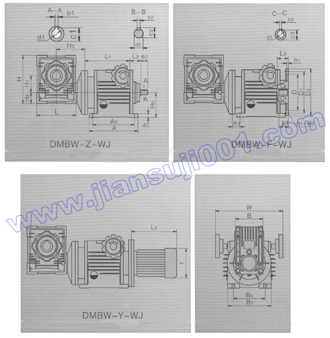 DMB系列無級變速器與WJ系列螺輪減速器機(jī)組合