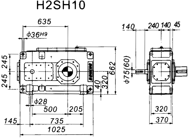 H2SH系列外型及安裝尺寸圖