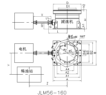 JLM系列立磨減速機外形尺寸