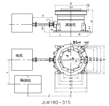 JLM系列立磨減速機外形尺寸
