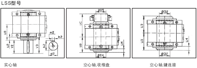 MC系列硬齒面中型齒輪減速機安裝尺寸(2級斜齒輪減速器垂直安裝)