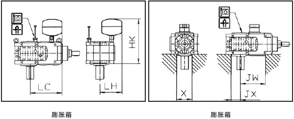 MC系列硬齒面中型齒輪減速機安裝尺寸(2級錐齒輪斜齒輪減速器垂直安裝)